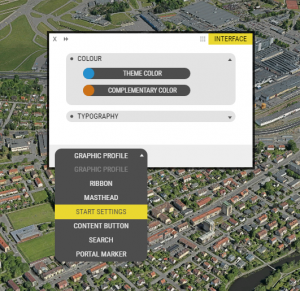 Interface, choosing the Start Settings tab