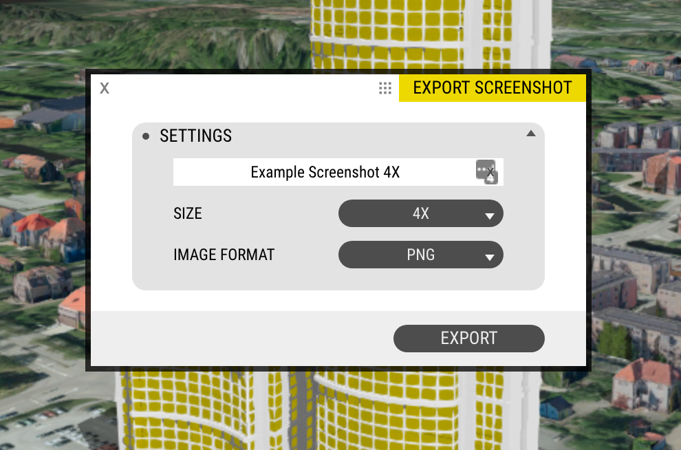 Export Screenshot window